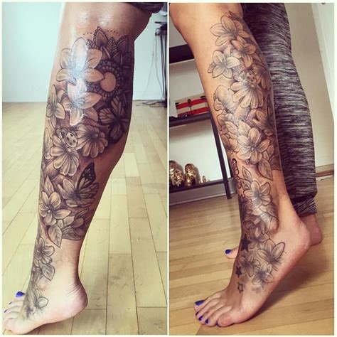 half leg sleeve tattoo|feminine leg sleeve tattoos.